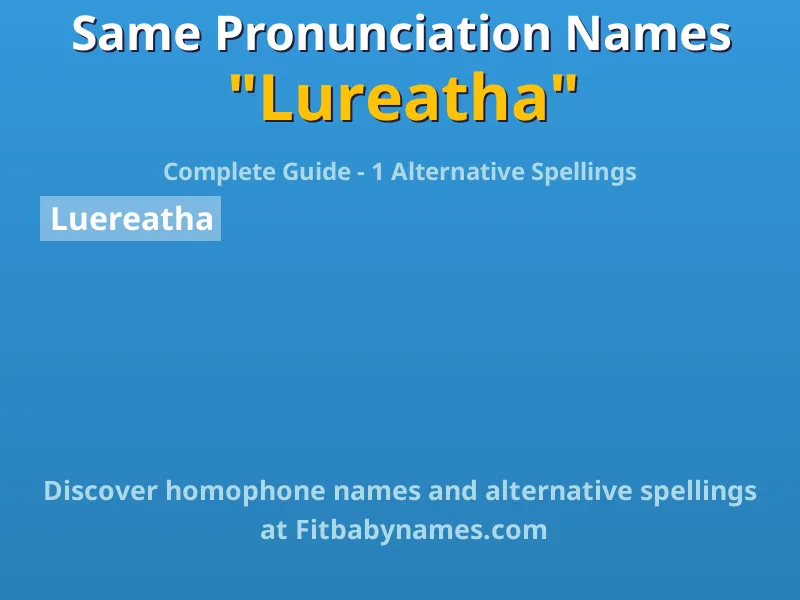 Infographic: Lureatha same pronunciation names, similar names, and homophone names