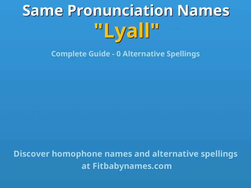 Infographic: Lyall same pronunciation names, similar names, and homophone names