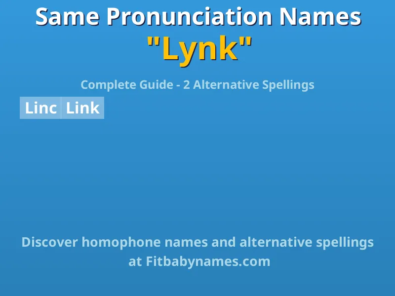 Infographic: Lynk same pronunciation names, similar names, and homophone names