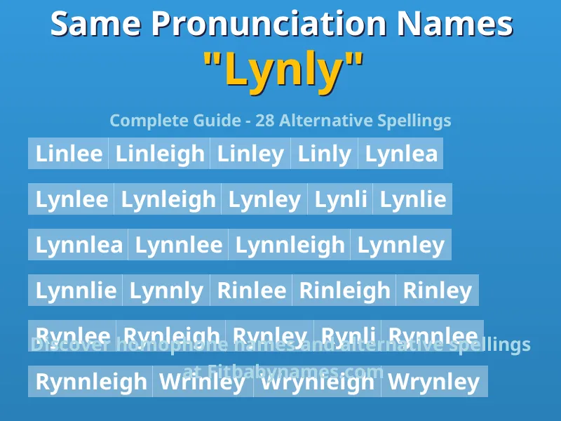 Infographic: Lynly same pronunciation names, similar names, and homophone names