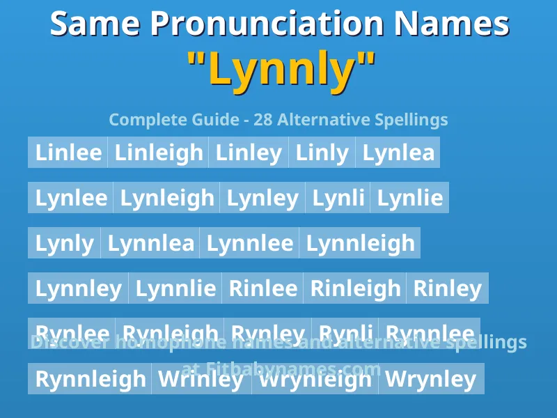 Infographic: Lynnly same pronunciation names, similar names, and homophone names