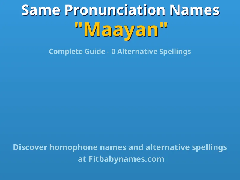 Infographic: Maayan same pronunciation names, similar names, and homophone names