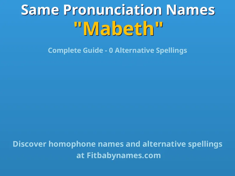 Infographic: Mabeth same pronunciation names, similar names, and homophone names