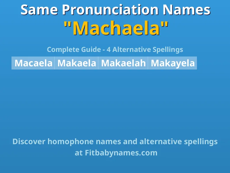 Infographic: Machaela same pronunciation names, similar names, and homophone names
