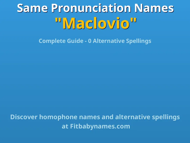 Infographic: Maclovio same pronunciation names, similar names, and homophone names