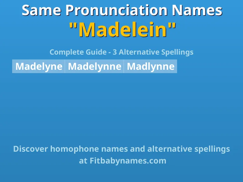 Infographic: Madelein same pronunciation names, similar names, and homophone names