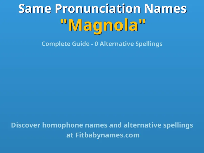 Infographic: Magnola same pronunciation names, similar names, and homophone names