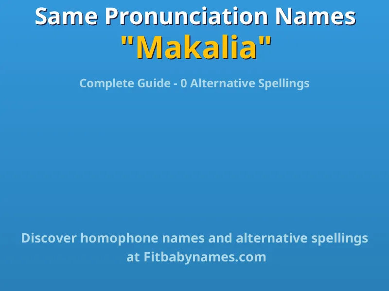 Infographic: Makalia same pronunciation names, similar names, and homophone names