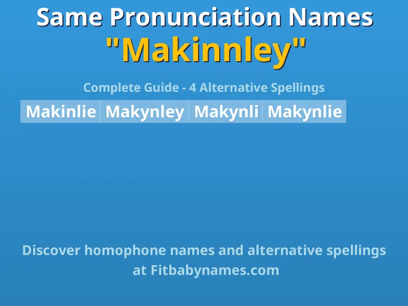 Infographic: Makinnley same pronunciation names, similar names, and homophone names