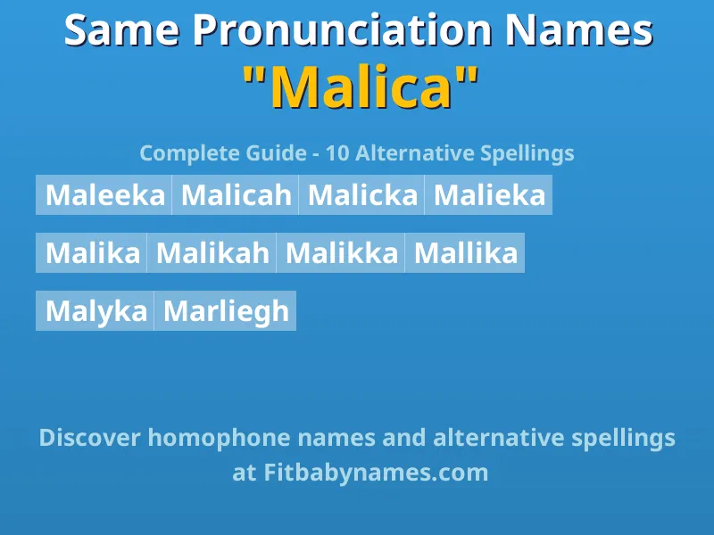 Infographic: Malica same pronunciation names, similar names, and homophone names