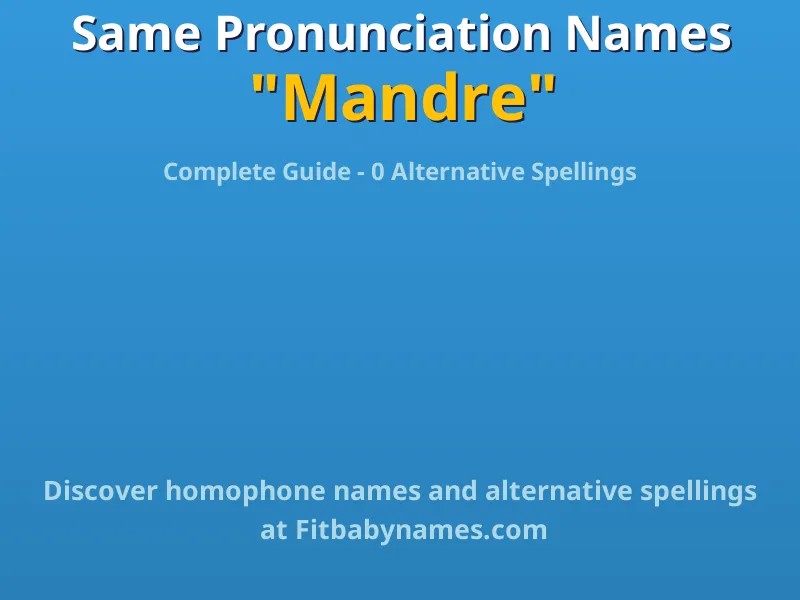 Infographic: Mandre same pronunciation names, similar names, and homophone names