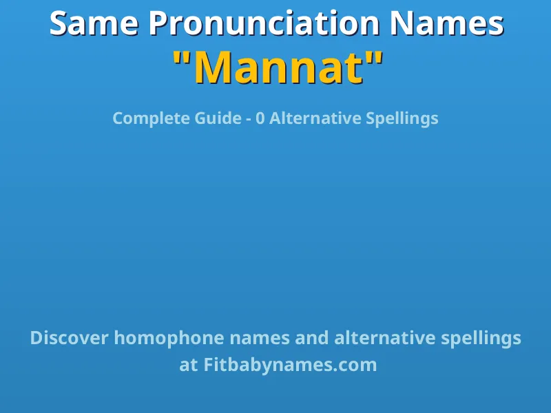 Infographic: Mannat same pronunciation names, similar names, and homophone names