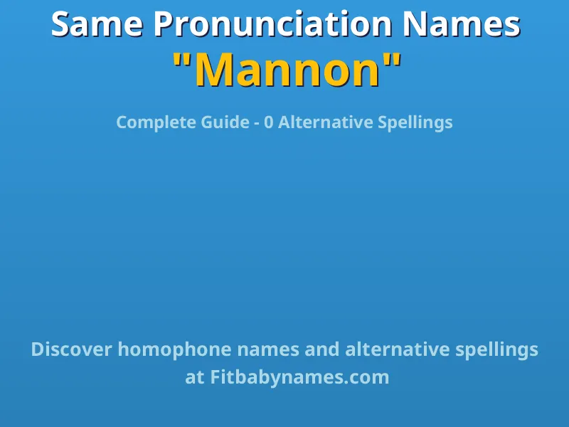 Infographic: Mannon same pronunciation names, similar names, and homophone names