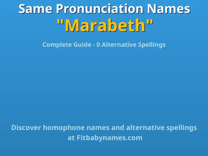 Infographic: Marabeth same pronunciation names, similar names, and homophone names