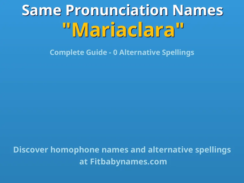 Infographic: Mariaclara same pronunciation names, similar names, and homophone names