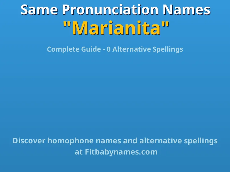 Infographic: Marianita same pronunciation names, similar names, and homophone names