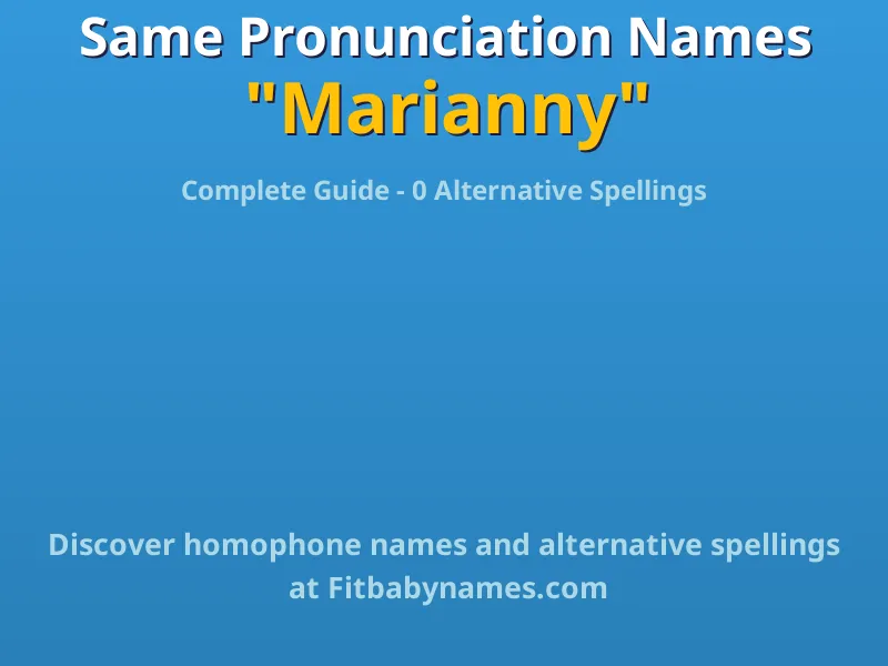 Infographic: Marianny same pronunciation names, similar names, and homophone names