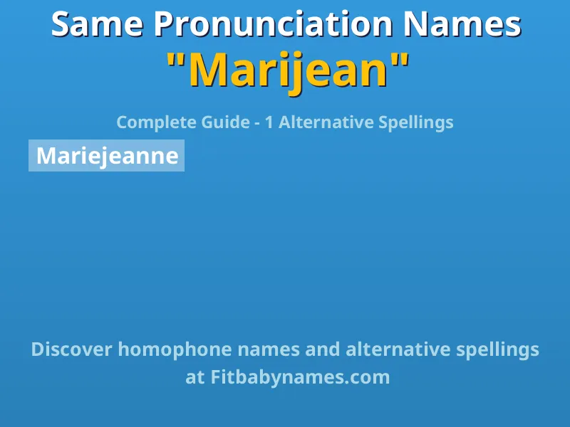Infographic: Marijean same pronunciation names, similar names, and homophone names