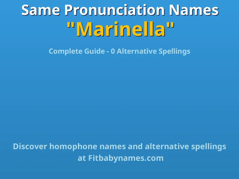 Infographic: Marinella same pronunciation names, similar names, and homophone names