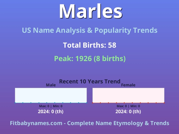 Infographic: Marles name meaning, origin, and popularity trends in the United States (US baby name analysis chart)
