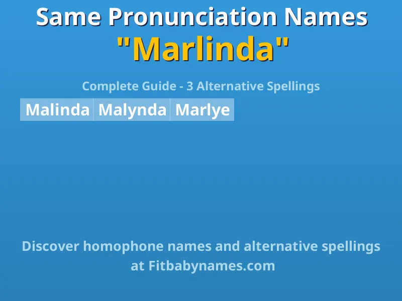 Infographic: Marlinda same pronunciation names, similar names, and homophone names