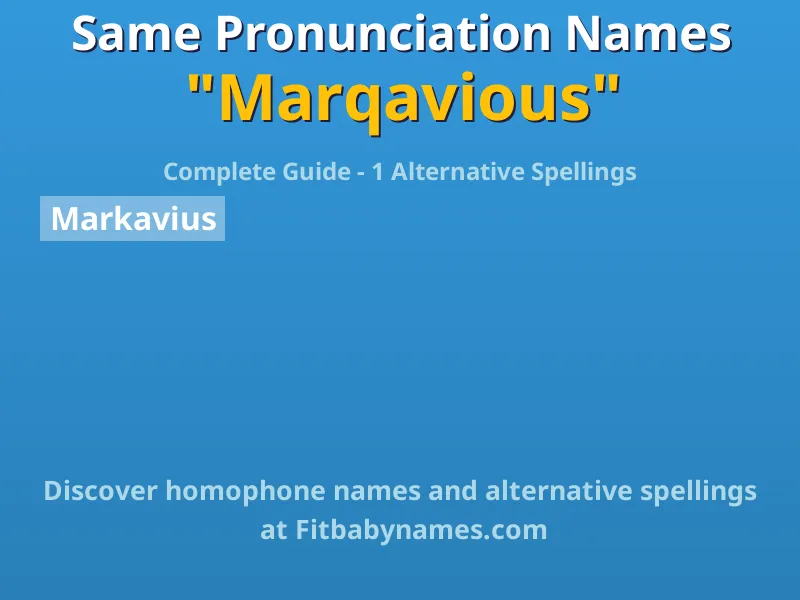 Infographic: Marqavious same pronunciation names, similar names, and homophone names