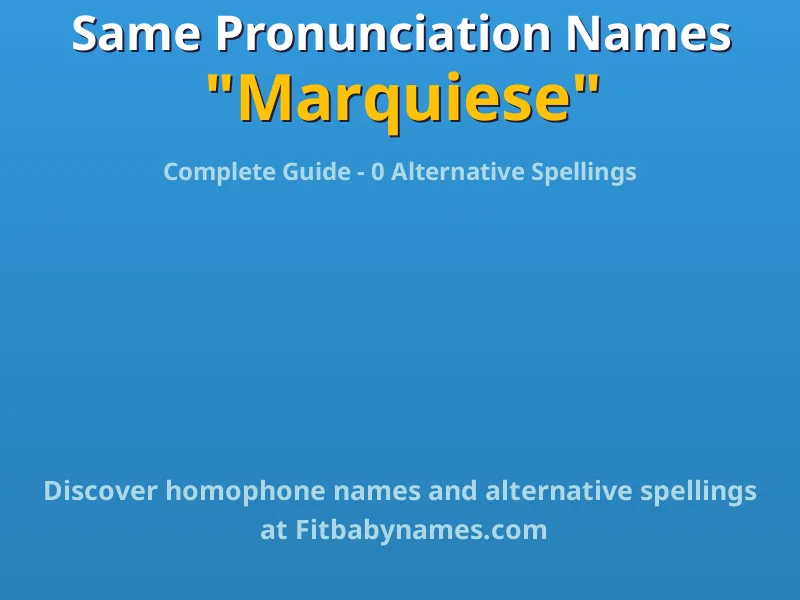 Infographic: Marquiese same pronunciation names, similar names, and homophone names