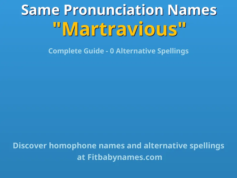 Infographic: Martravious same pronunciation names, similar names, and homophone names