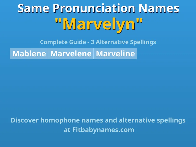 Infographic: Marvelyn same pronunciation names, similar names, and homophone names