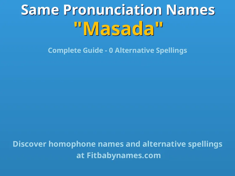 Infographic: Masada same pronunciation names, similar names, and homophone names