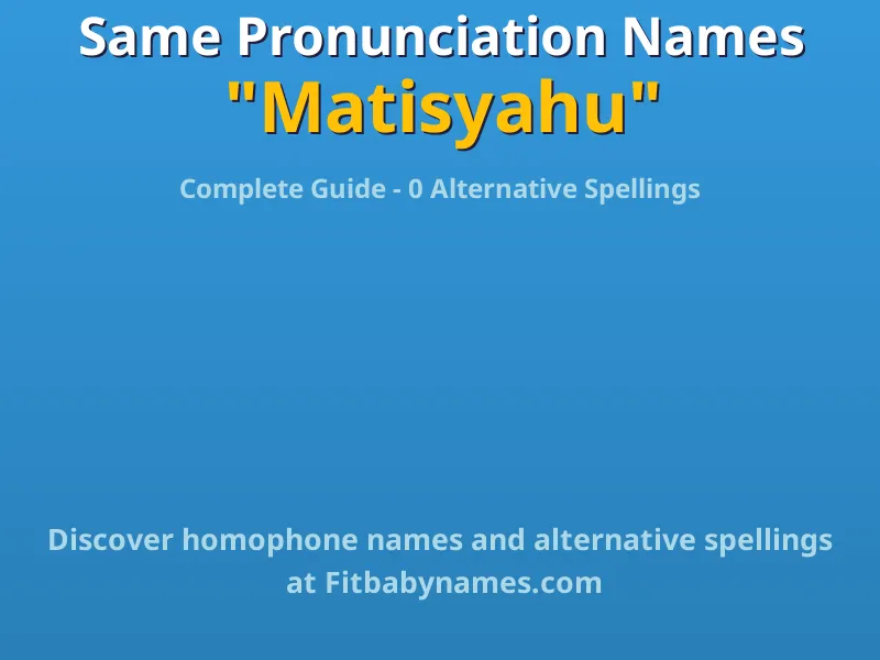 Infographic: Matisyahu same pronunciation names, similar names, and homophone names