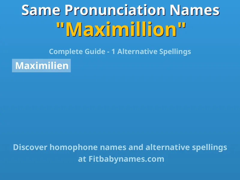 Infographic: Maximillion same pronunciation names, similar names, and homophone names
