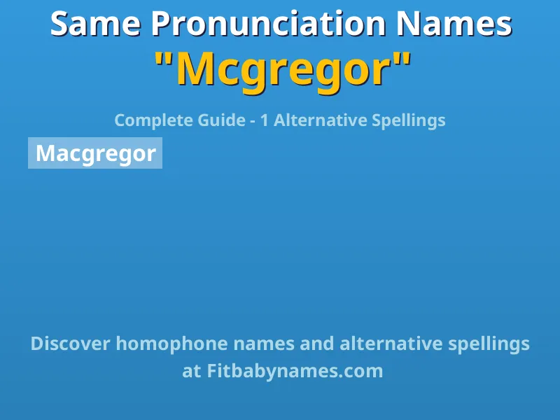 Infographic: Mcgregor same pronunciation names, similar names, and homophone names