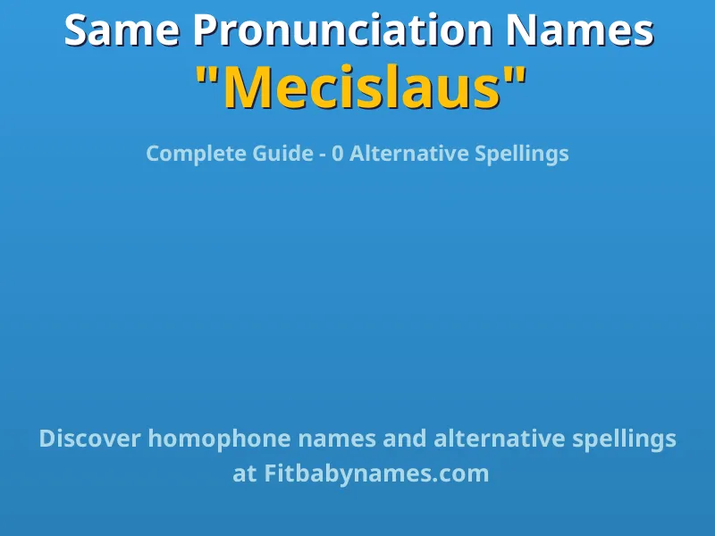 Infographic: Mecislaus same pronunciation names, similar names, and homophone names