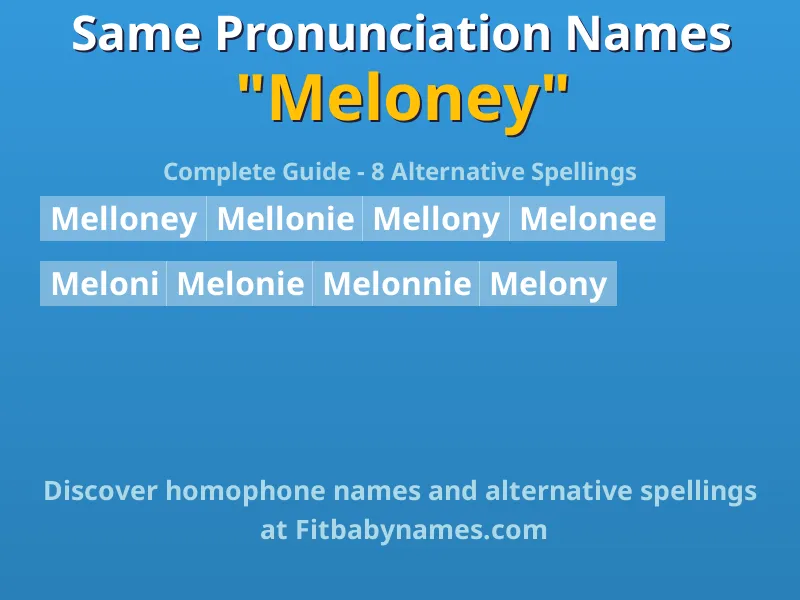 Infographic: Meloney same pronunciation names, similar names, and homophone names