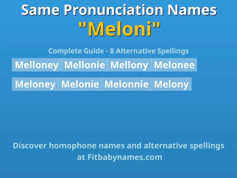 Infographic: Meloni same pronunciation names, similar names, and homophone names