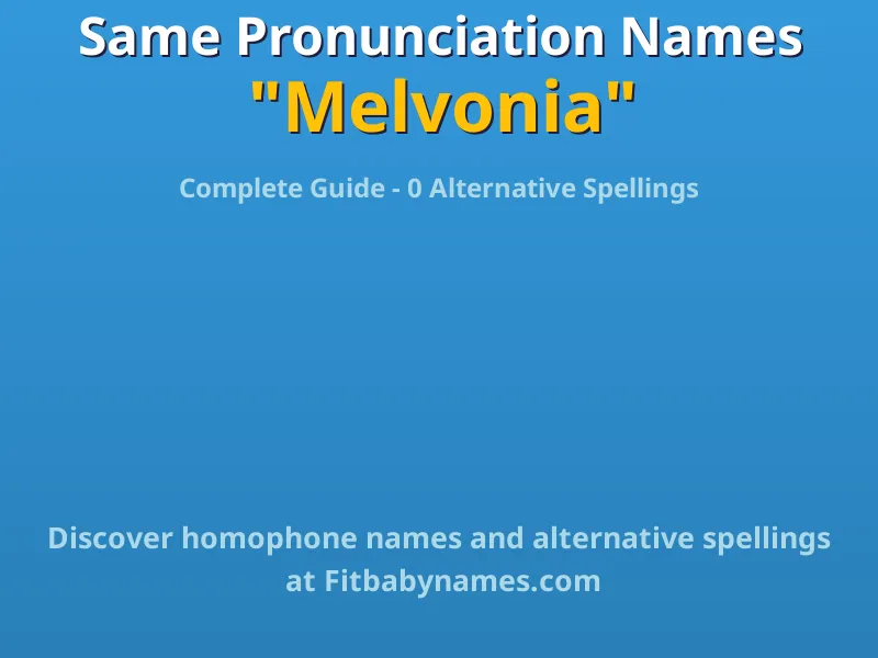 Infographic: Melvonia same pronunciation names, similar names, and homophone names