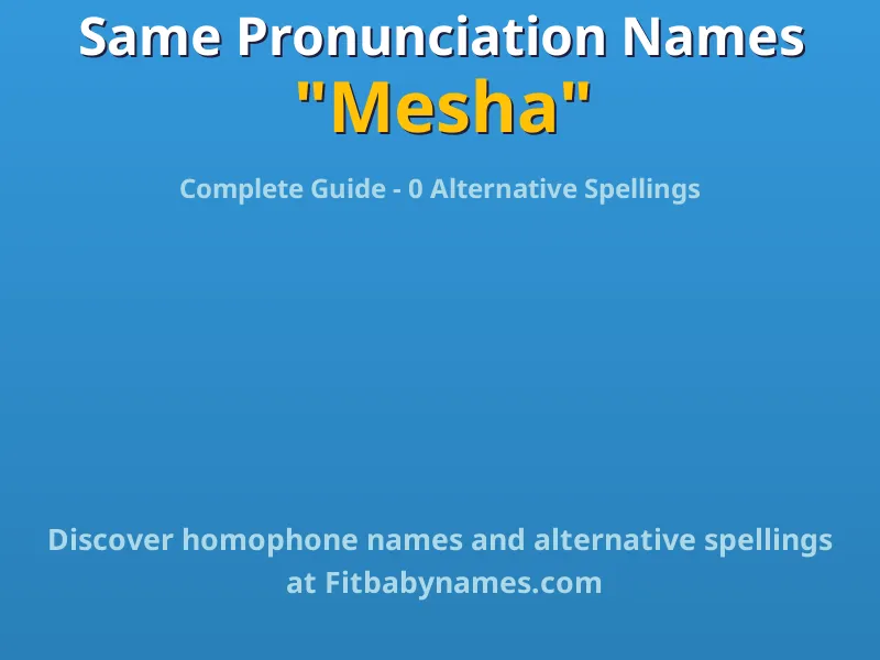 Infographic: Mesha same pronunciation names, similar names, and homophone names