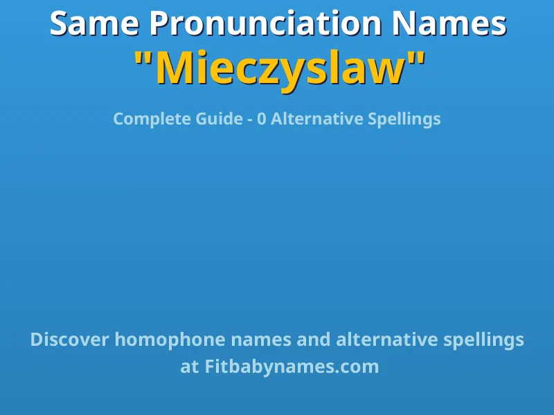 Infographic: Mieczyslaw same pronunciation names, similar names, and homophone names