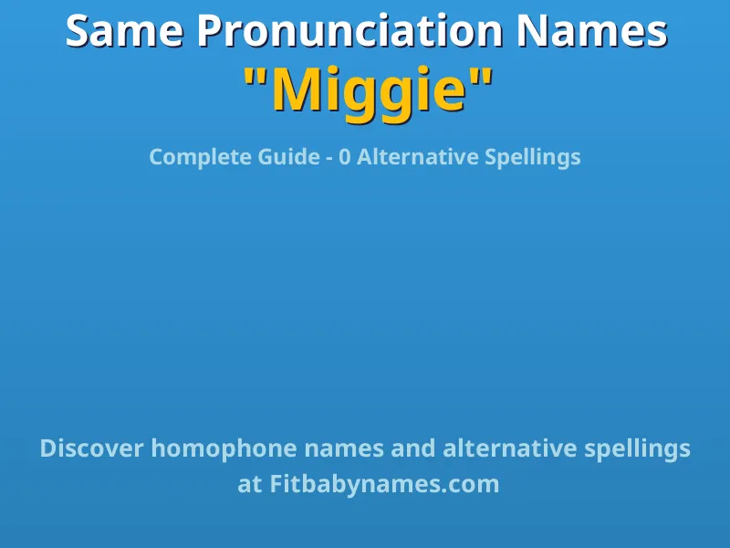 Infographic: Miggie same pronunciation names, similar names, and homophone names