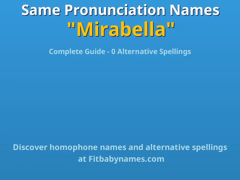Infographic: Mirabella same pronunciation names, similar names, and homophone names