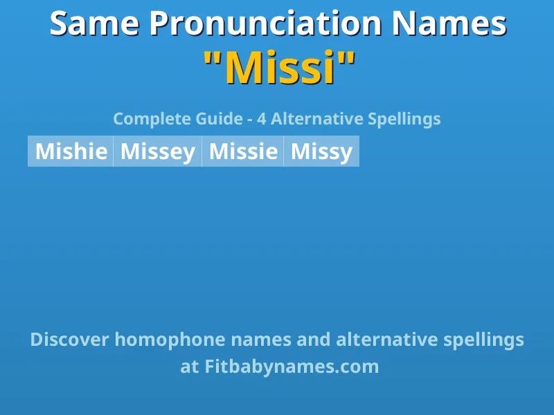 Infographic: Missi same pronunciation names, similar names, and homophone names
