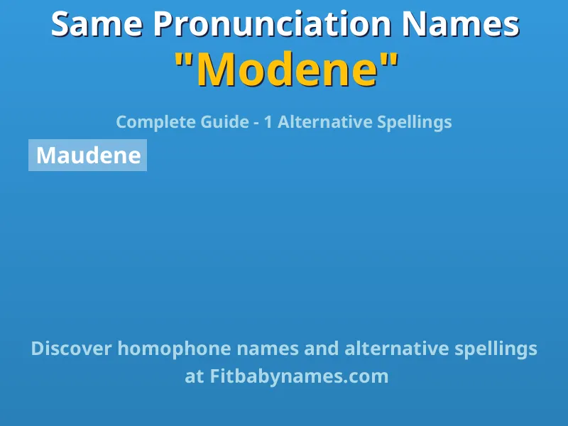 Infographic: Modene same pronunciation names, similar names, and homophone names