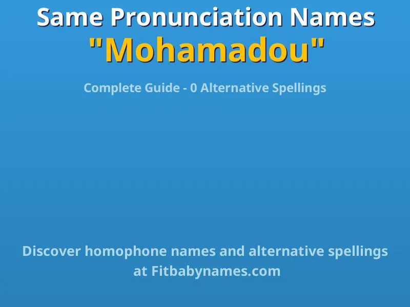 Infographic: Mohamadou same pronunciation names, similar names, and homophone names