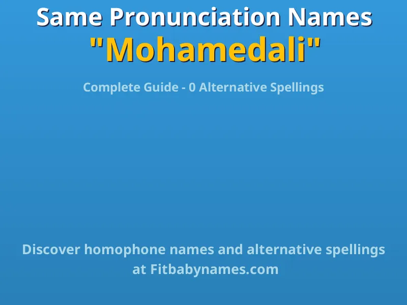 Infographic: Mohamedali same pronunciation names, similar names, and homophone names