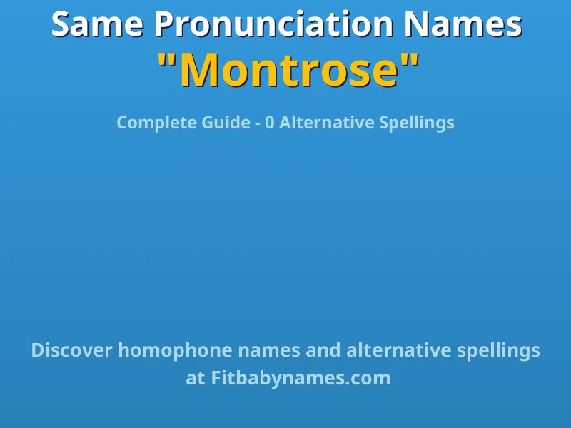 Infographic: Montrose same pronunciation names, similar names, and homophone names