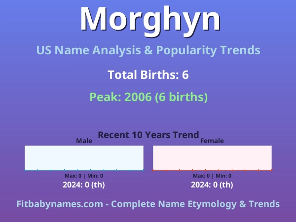 Infographic: Morghyn name meaning, origin, and popularity trends in the United States (US baby name analysis chart)