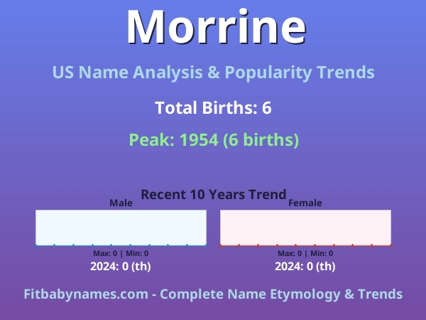 Infographic: Morrine name meaning, origin, and popularity trends in the United States (US baby name analysis chart)