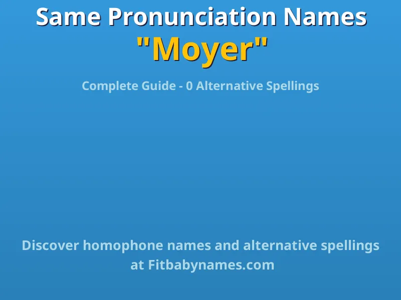 Infographic: Moyer same pronunciation names, similar names, and homophone names