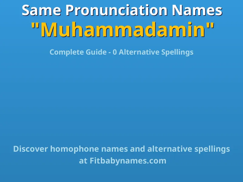 Infographic: Muhammadamin same pronunciation names, similar names, and homophone names